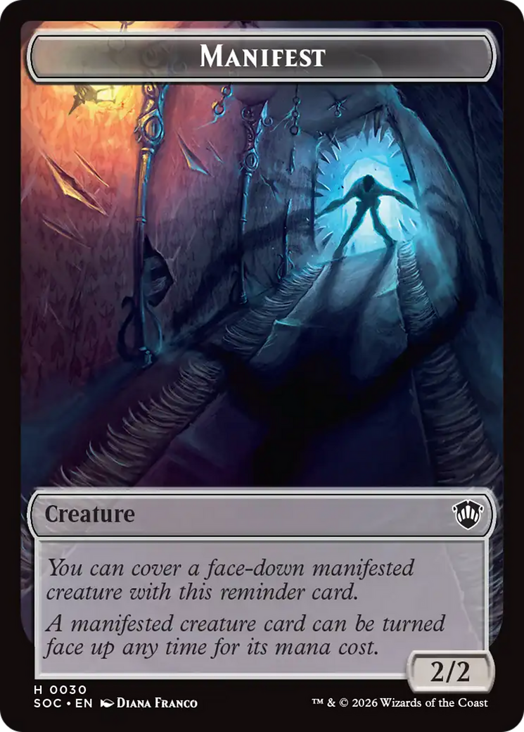Elemental (0020) // Manifest Double-Sided Token [Secrets of Strixhaven Commander Tokens] | L.A. Mood Comics and Games
