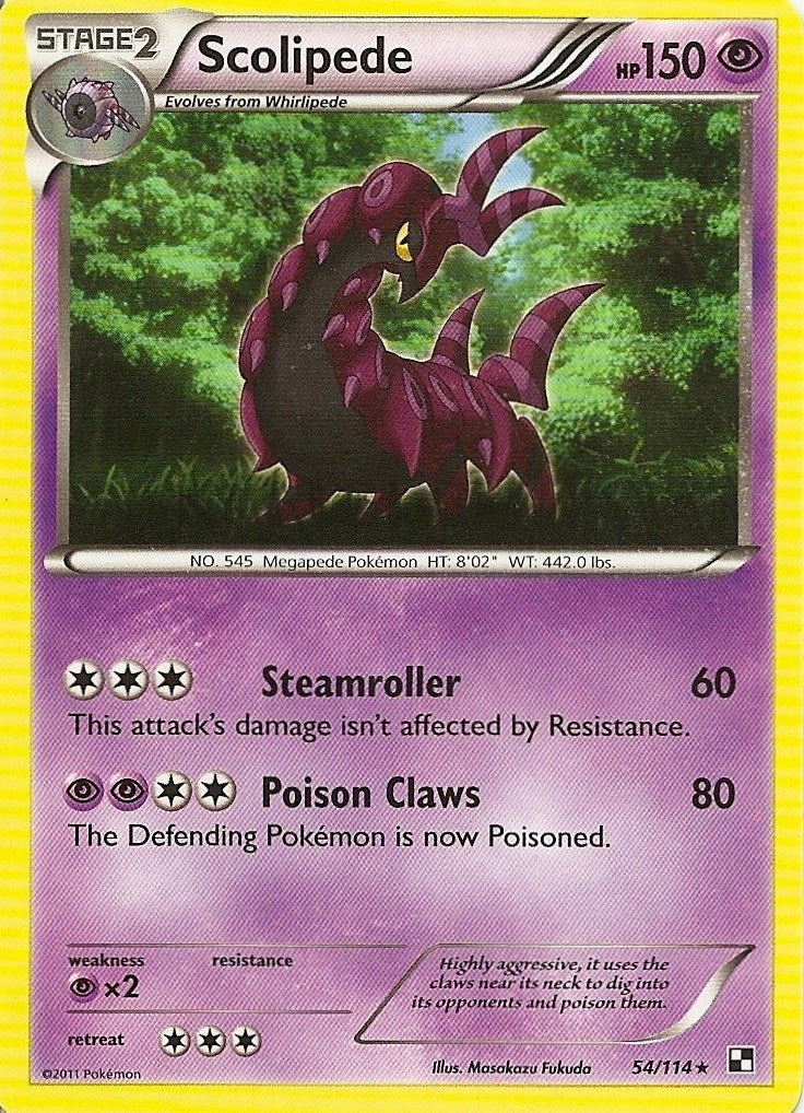 Scolipede (54/114) (Cracked Ice Holo) [Black & White: Dragons Exalted] | L.A. Mood Comics and Games