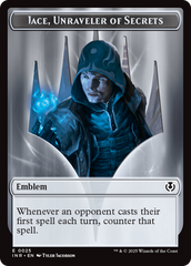 Human Wizard // Emblem - Jace, Unraveler of Secrets Double-Sided Token [Innistrad Remastered Tokens] | L.A. Mood Comics and Games