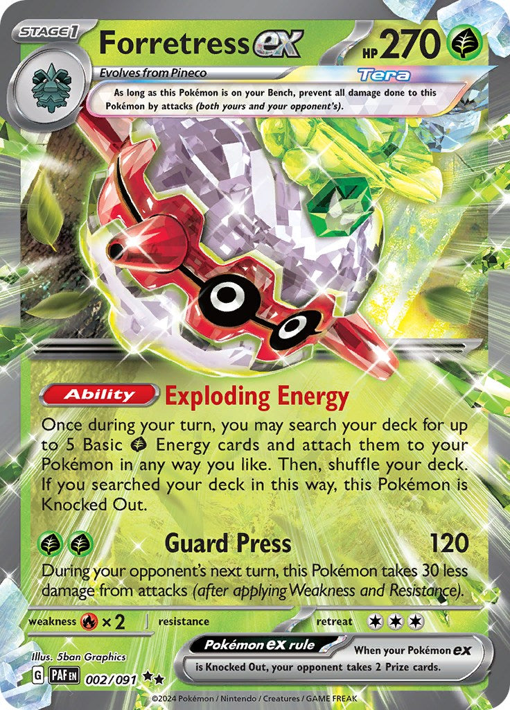 Forretress ex (002/091) [Scarlet & Violet: Paldean Fates] | L.A. Mood Comics and Games