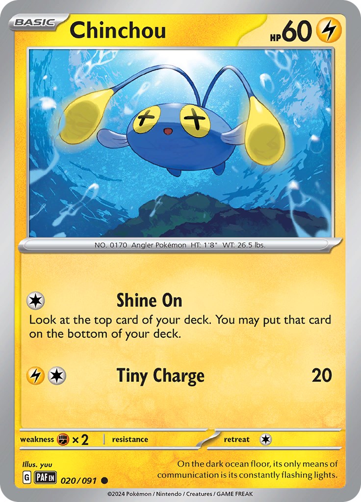 Chinchou (020/091) [Scarlet & Violet: Paldean Fates] | L.A. Mood Comics and Games