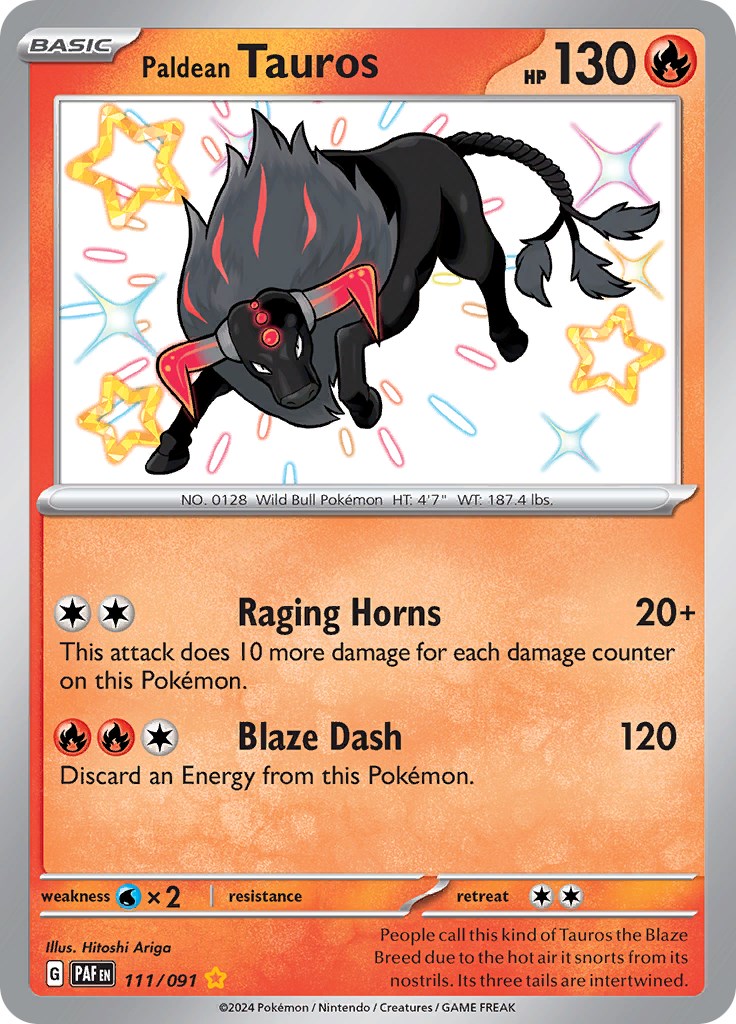 Paldean Tauros (111/091) [Scarlet & Violet: Paldean Fates] | L.A. Mood Comics and Games