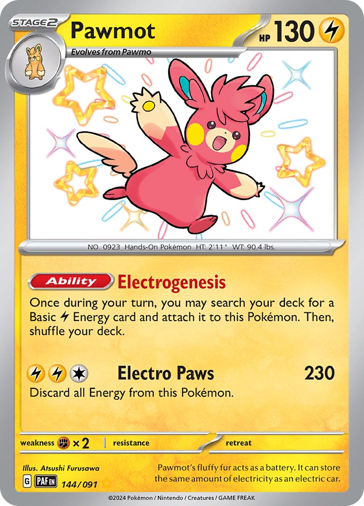 Pawmot (144/091) [Scarlet & Violet: Paldean Fates] | L.A. Mood Comics and Games