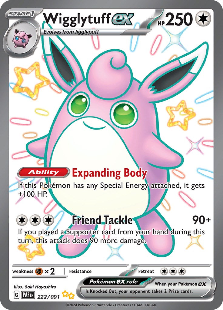 Wigglytuff ex (222/091) [Scarlet & Violet: Paldean Fates] | L.A. Mood Comics and Games