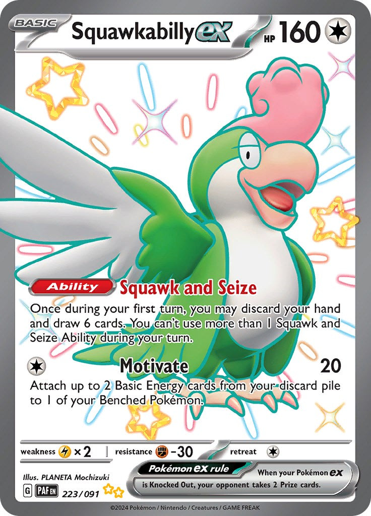 Squawkabilly ex (223/091) [Scarlet & Violet: Paldean Fates] | L.A. Mood Comics and Games