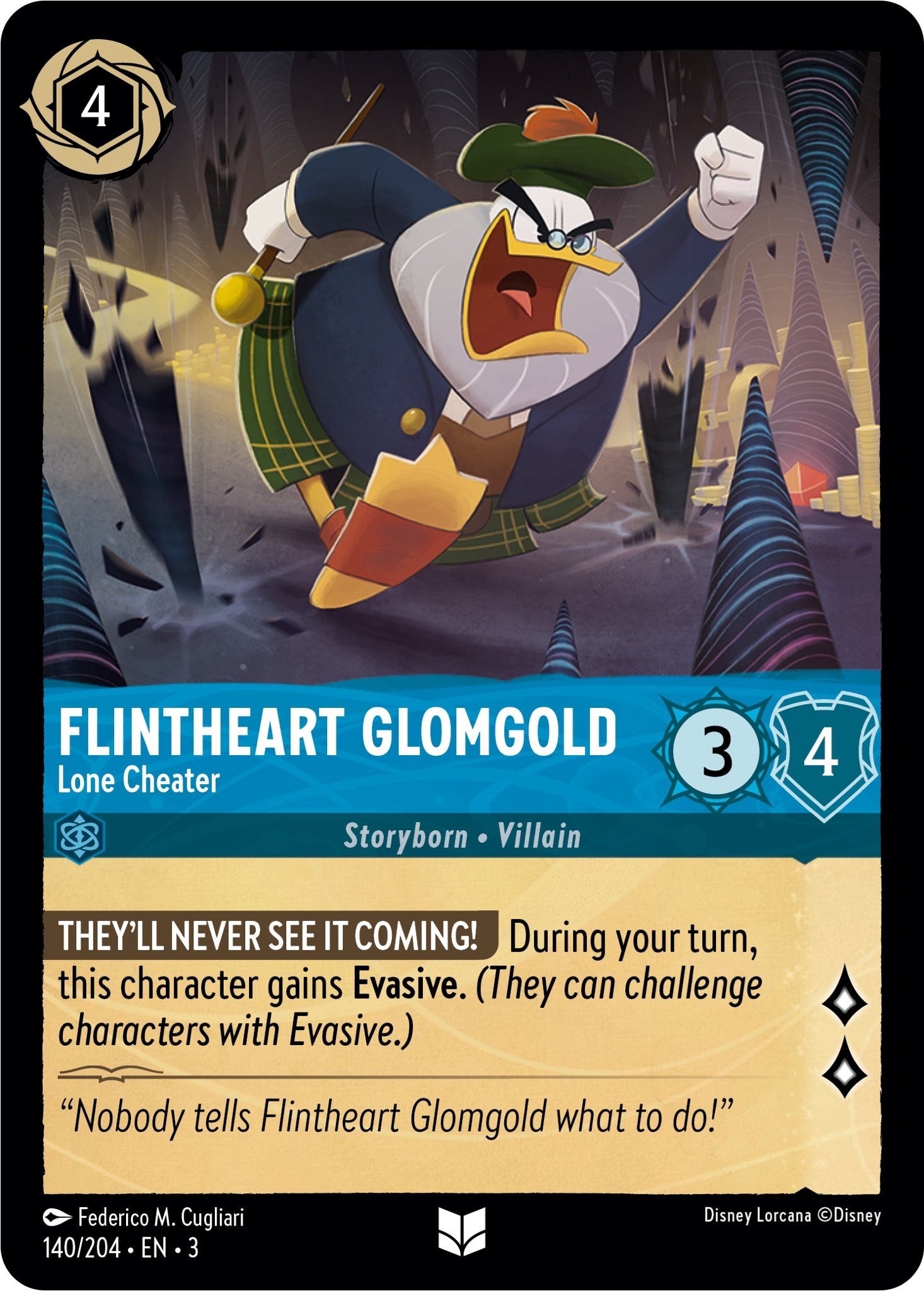 Flintheart Glomgold - Lone Cheater (140/204) [Into the Inklands] | L.A. Mood Comics and Games