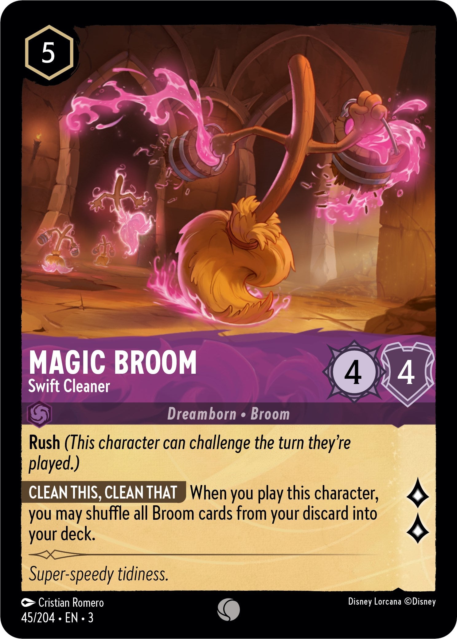 Magic Broom - Swift Cleaner (45//204) [Into the Inklands] | L.A. Mood Comics and Games