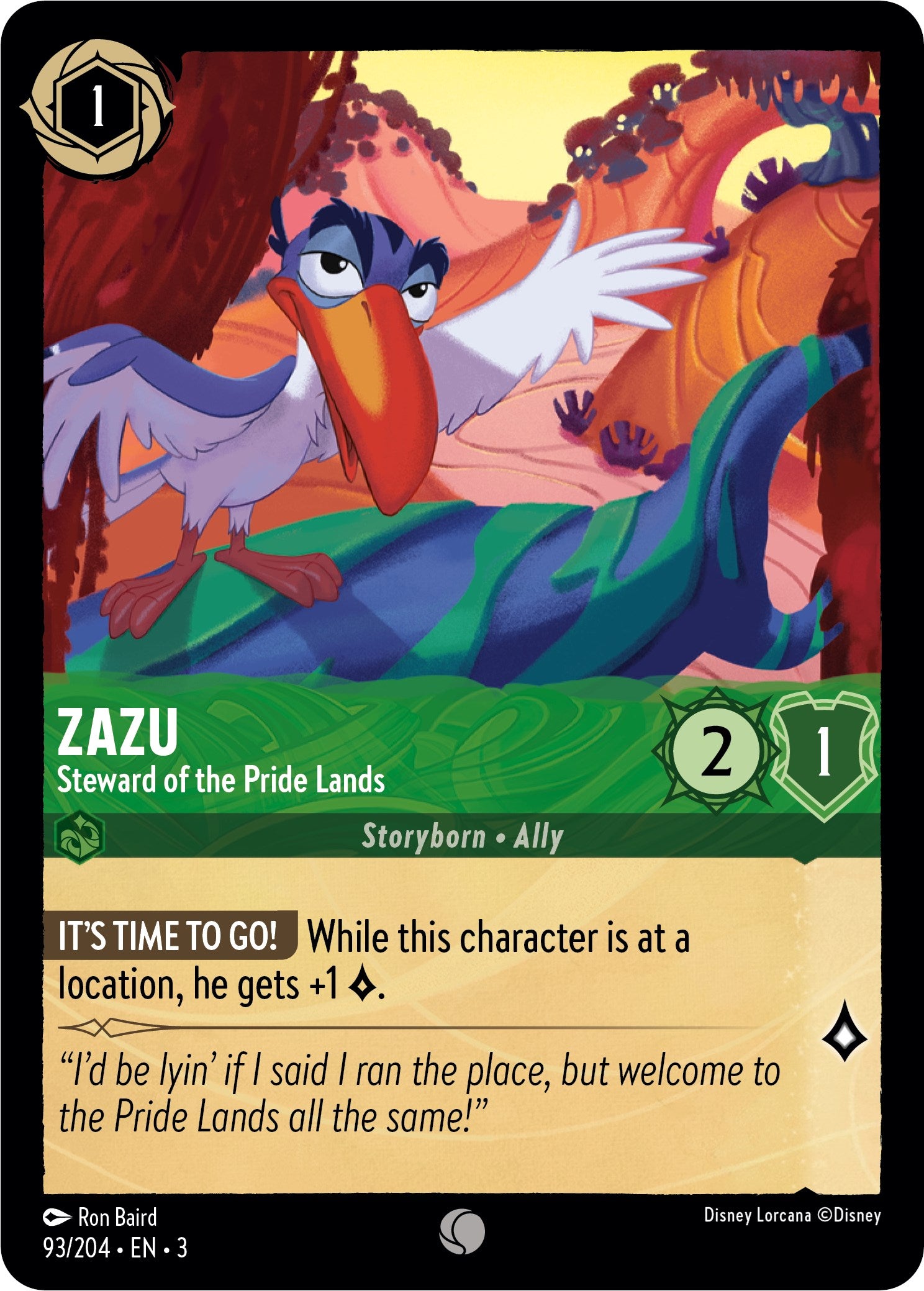 Zazu - Steward of the Pride Lands (93//204) [Into the Inklands] | L.A. Mood Comics and Games