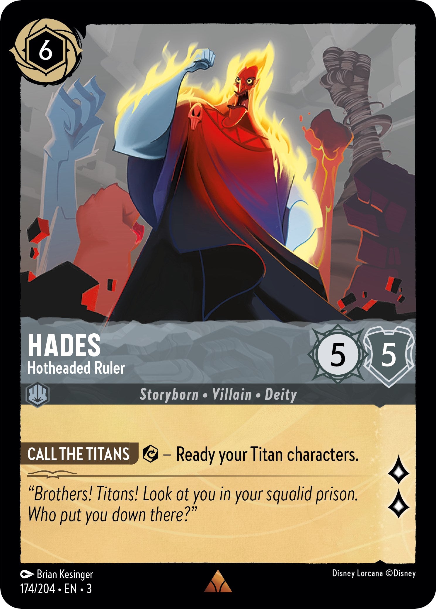 Hades - Hotheaded Ruler (174/204) [Into the Inklands] | L.A. Mood Comics and Games