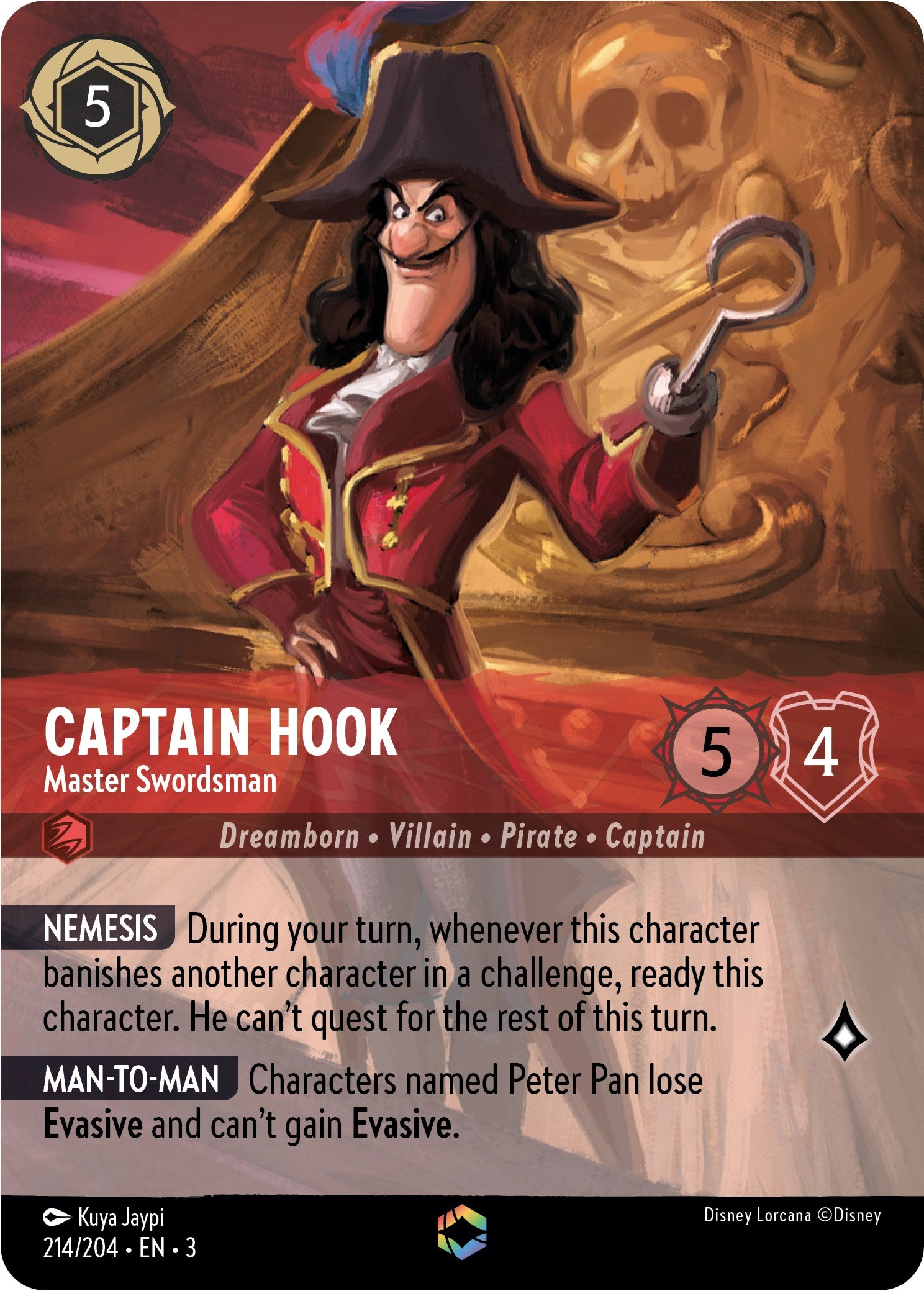 Captain Hook - Master Swordsman (Enchanted) (214/204) [Into the Inklands] | L.A. Mood Comics and Games