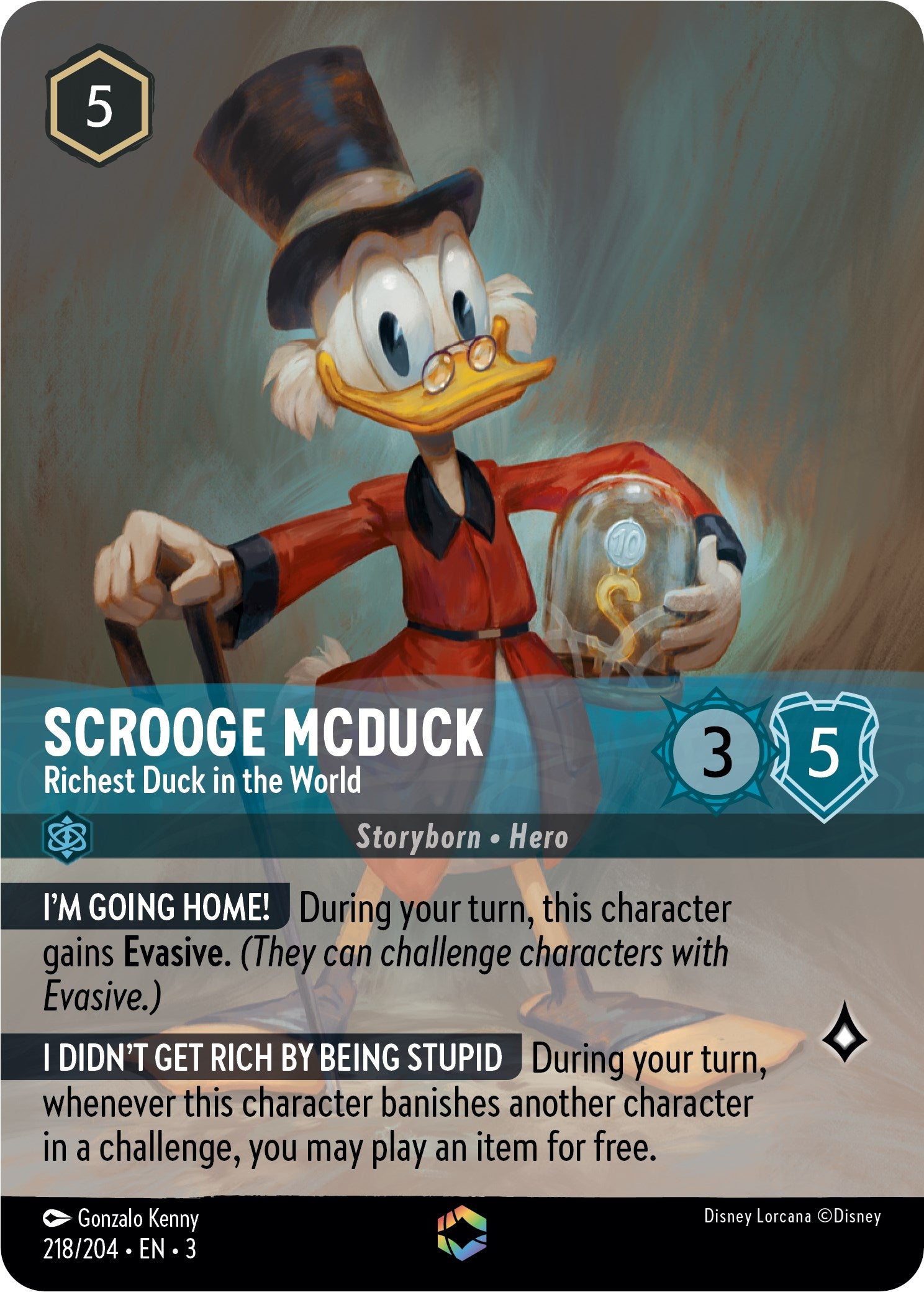 Scrooge McDuck - Richest Duck in the World (Enchanted) (218/204) [Into the Inklands] | L.A. Mood Comics and Games