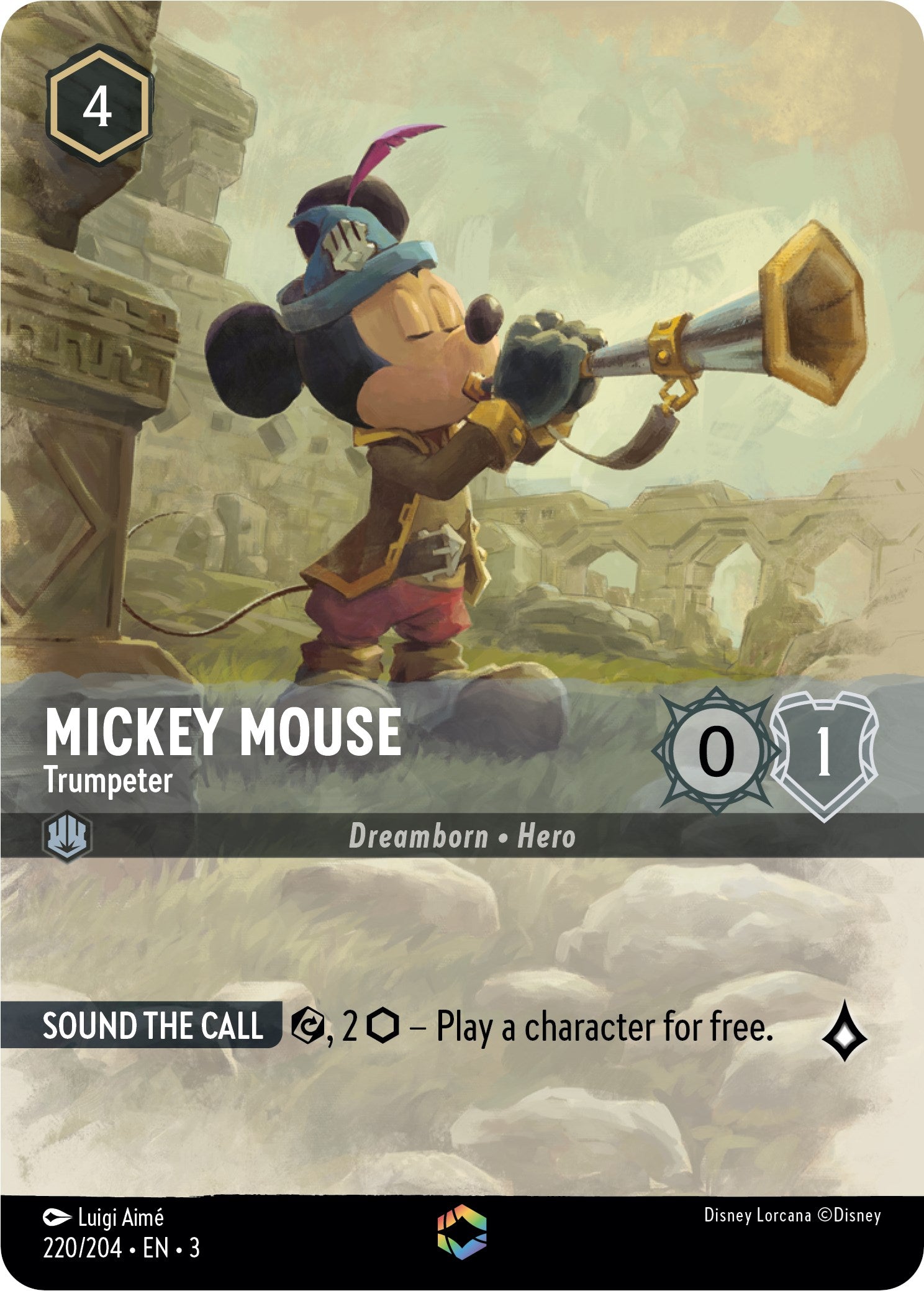 Mickey Mouse -Trumpeter (Enchanted) (220/204) [Into the Inklands] | L.A. Mood Comics and Games