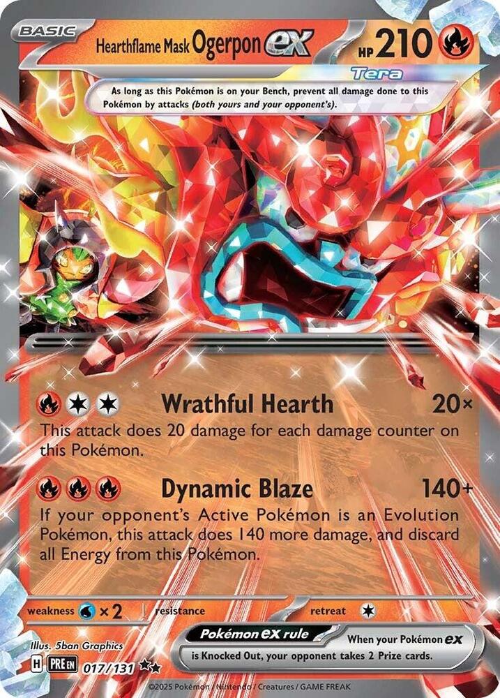 Hearthflame Mask Ogerpon ex (017/131) [Scarlet & Violet: Prismatic Evolutions] | L.A. Mood Comics and Games