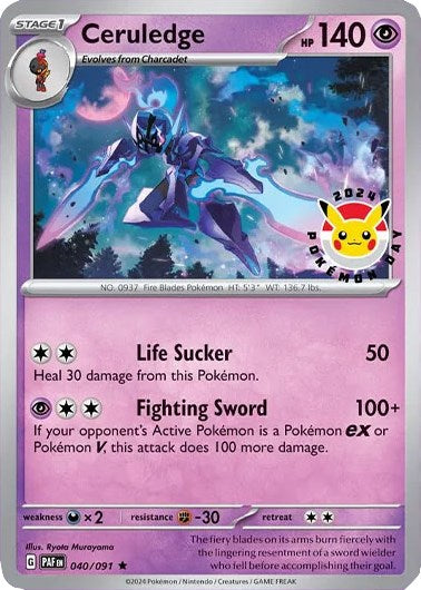 Ceruledge (040/091) (Pokemon Day 2024)(Cosmos Holo) [Scarlet & Violet: Black Star Promos] | L.A. Mood Comics and Games