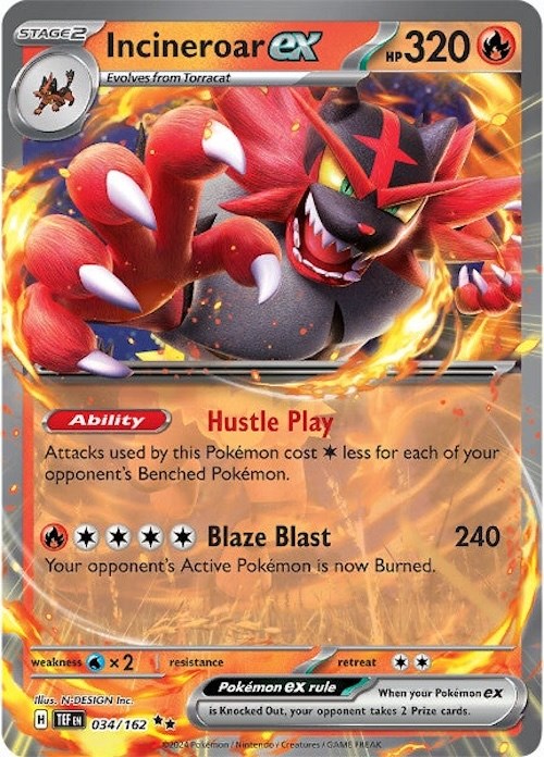 Incineroar ex (034/162) [Scarlet & Violet: Temporal Forces] | L.A. Mood Comics and Games