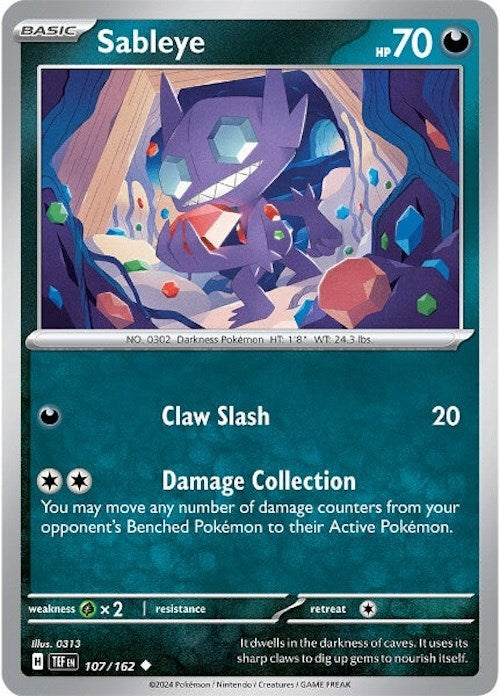 Sableye (107/162) [Scarlet & Violet: Temporal Forces] | L.A. Mood Comics and Games