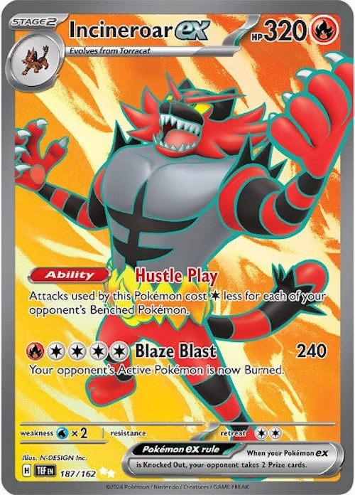 Incineroar ex (187/162) [Scarlet & Violet: Temporal Forces] | L.A. Mood Comics and Games