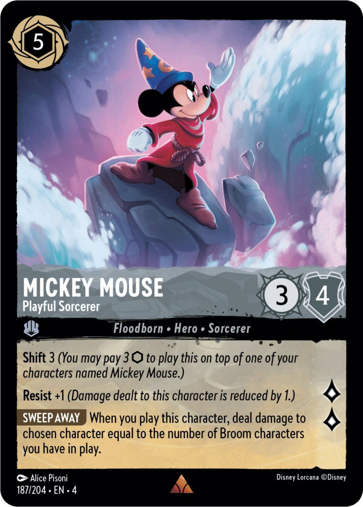Mickey Mouse - Playful Sorcerer (187/204) (187/204) [Ursula's Return] | L.A. Mood Comics and Games