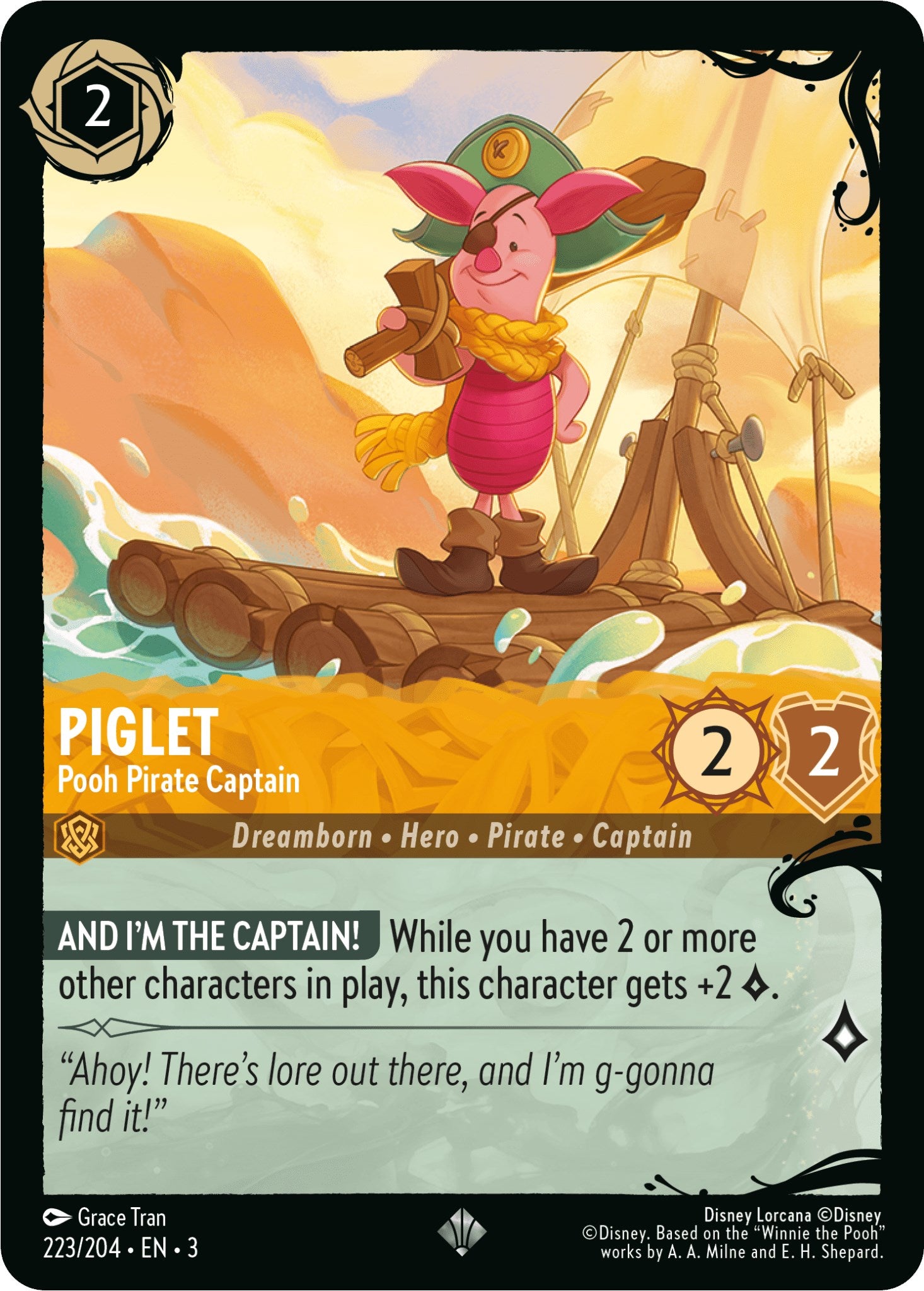 Piglet - Pooh Pirate Captain (223/204) [Ursula's Return] | L.A. Mood Comics and Games
