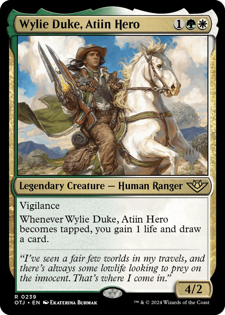Wylie Duke, Atiin Hero (Promo Pack) [Outlaws of Thunder Junction Promos] | L.A. Mood Comics and Games