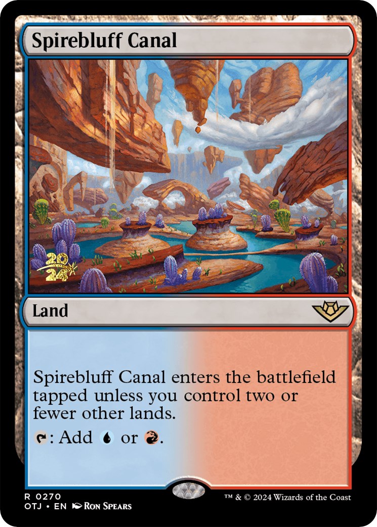 Spirebluff Canal (OTJ) [Outlaws of Thunder Junction Prerelease Promos] | L.A. Mood Comics and Games