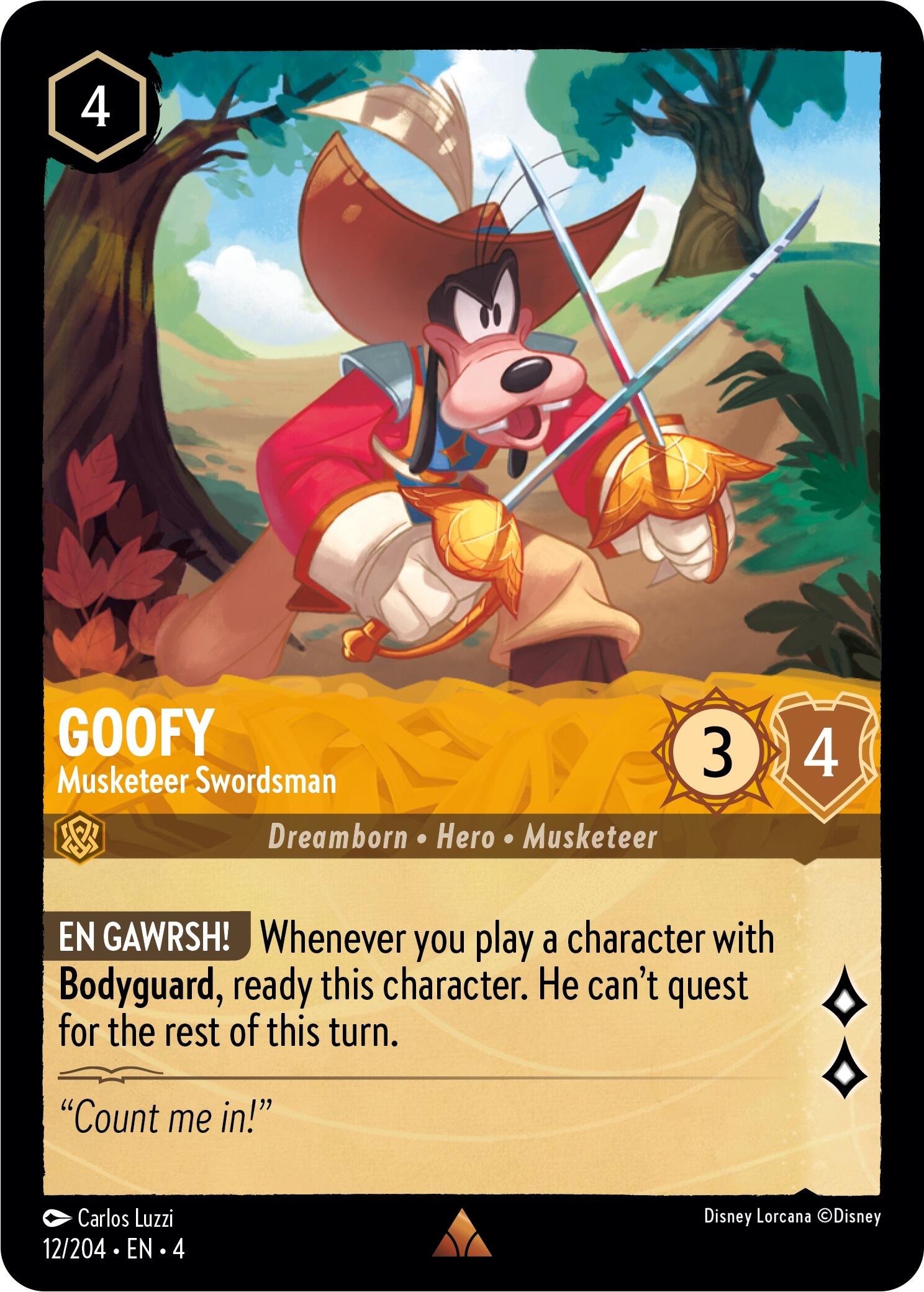 Goofy - Musketeer Swordsman (12/204) [Ursula's Return] | L.A. Mood Comics and Games