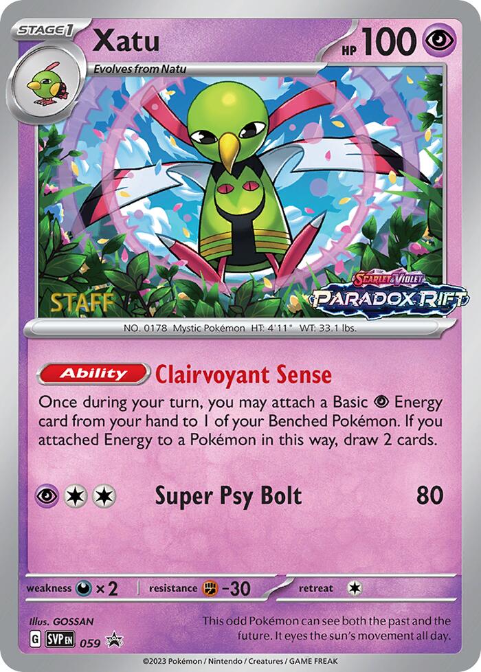 Xatu (059) (Staff Prerelease Promo) [Scarlet & Violet: Black Star Promos] | L.A. Mood Comics and Games