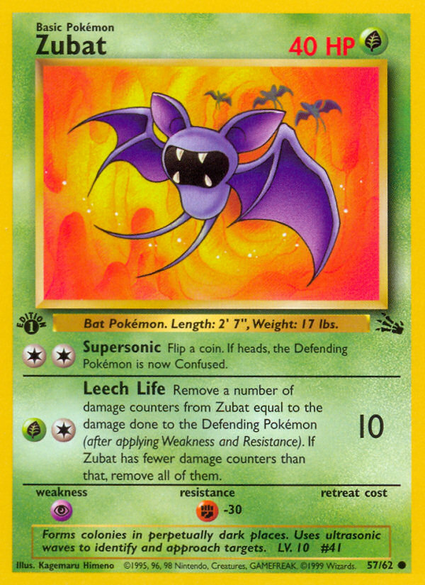 Zubat (57/62) [Fossil 1st Edition] | L.A. Mood Comics and Games