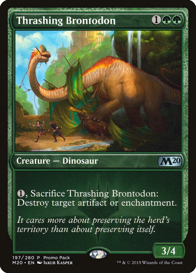 Thrashing Brontodon (Promo Pack) [Core Set 2020 Promos] | L.A. Mood Comics and Games