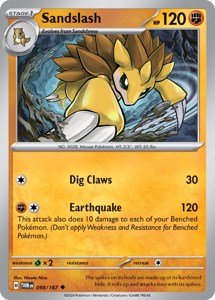 Sandslash (098/167) [Scarlet & Violet: Twilight Masquerade] | L.A. Mood Comics and Games