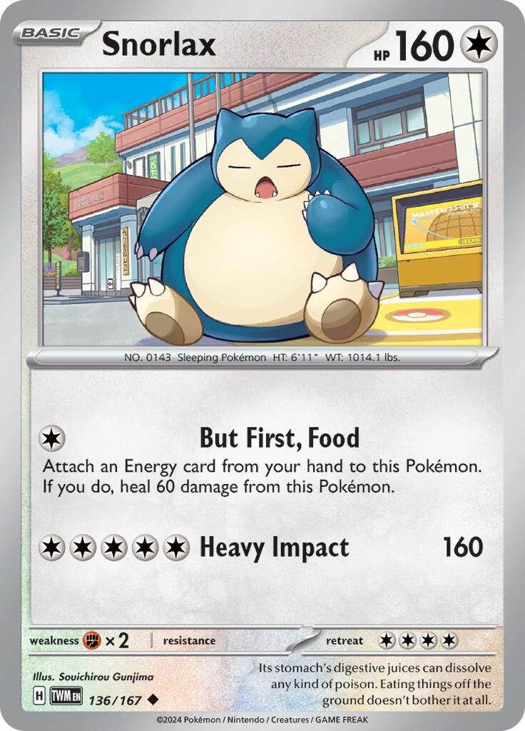 Snorlax (136/167) [Scarlet & Violet: Twilight Masquerade] | L.A. Mood Comics and Games