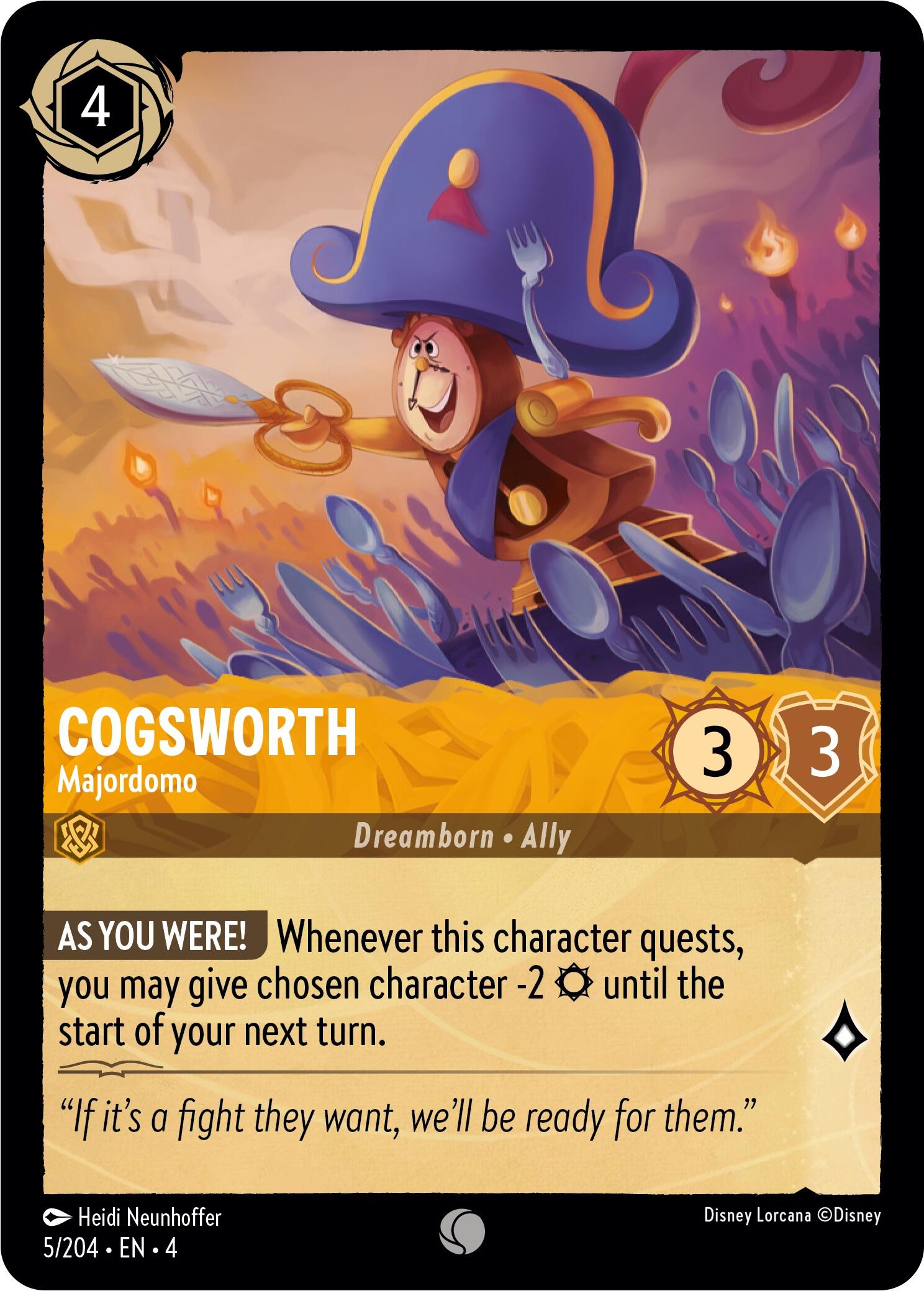 Cogsworth - Majordomo (5/204) [Ursula's Return] | L.A. Mood Comics and Games