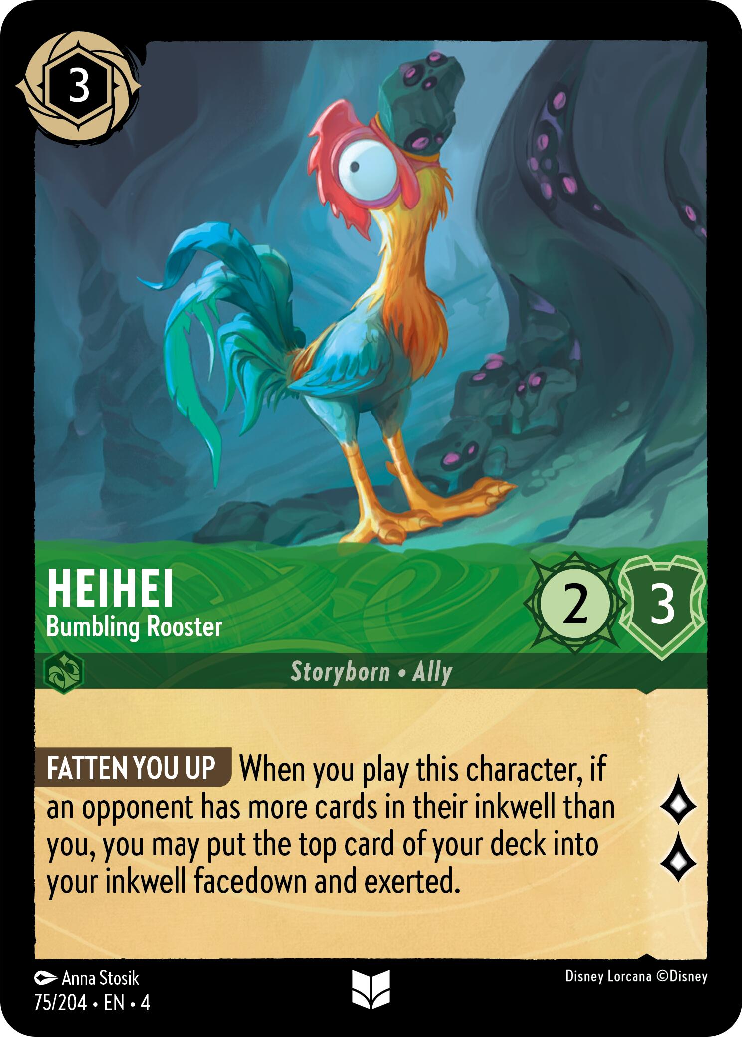 Heihei - Bumbling Rooster (75/204) [Ursula's Return] | L.A. Mood Comics and Games
