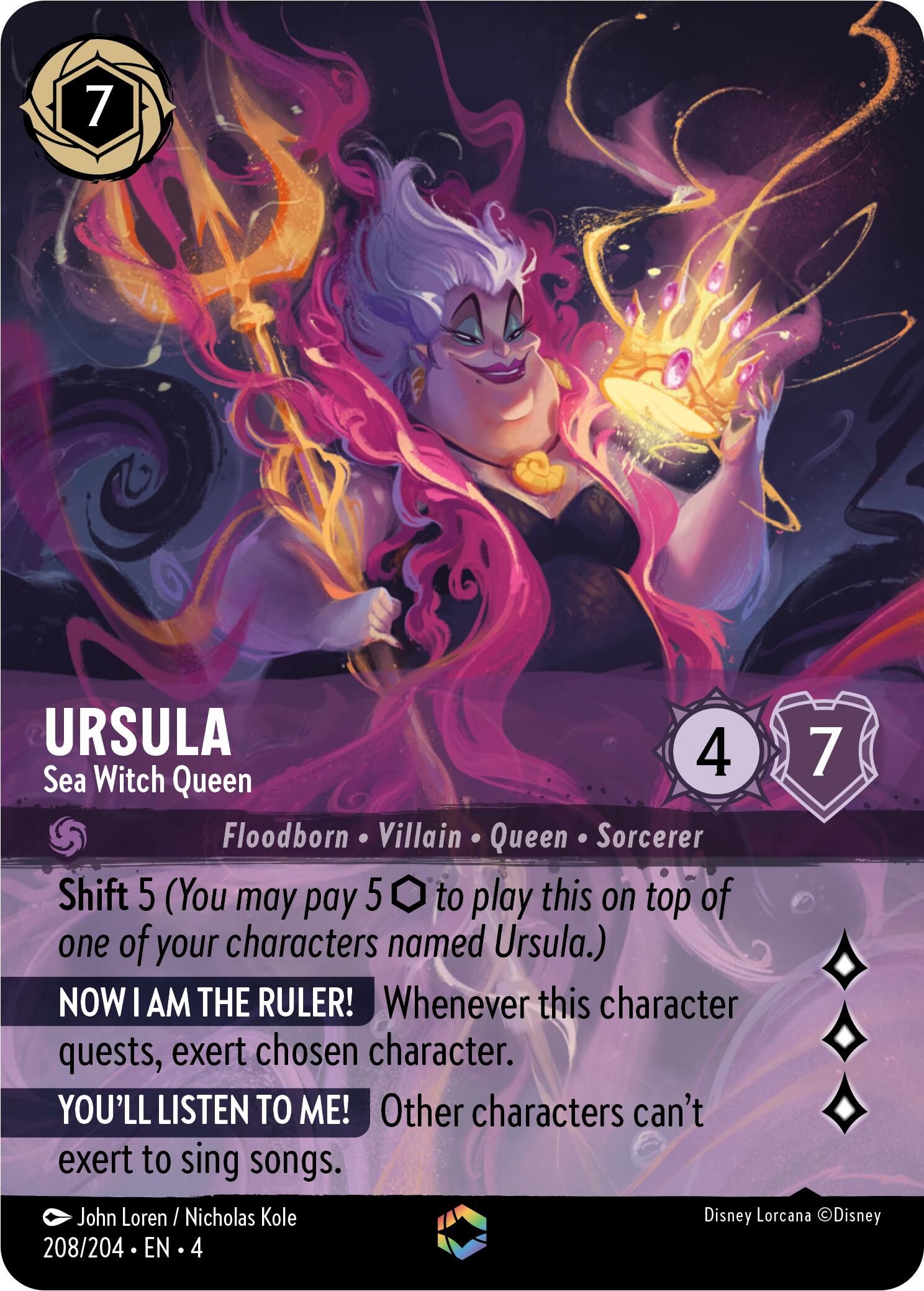 Ursula - Sea Witch Queen (Enchanted) (208/204) [Ursula's Return] | L.A. Mood Comics and Games
