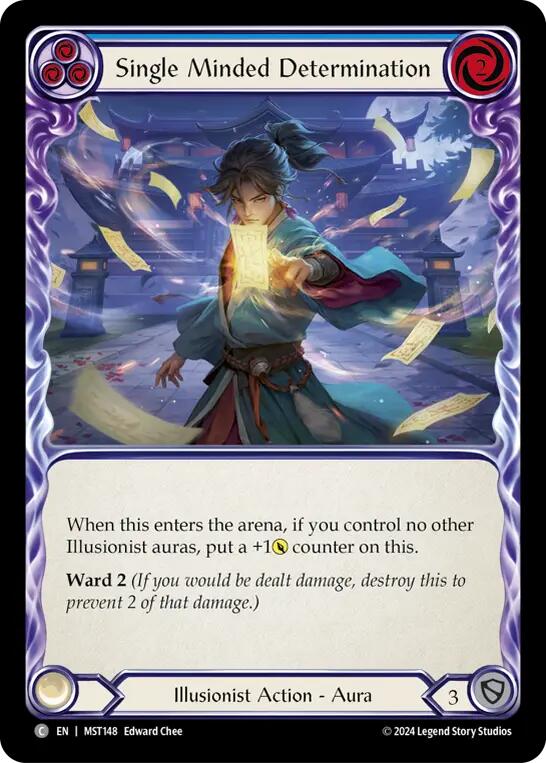 Single Minded Determination (Blue) [MST148] (Part the Mistveil)  Rainbow Foil | L.A. Mood Comics and Games