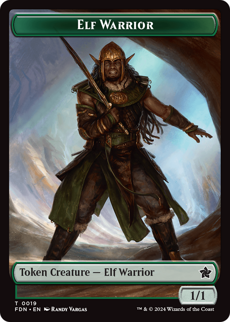 Elf Warrior // Rat (0030) Double-Sided Token [Foundations Tokens] | L.A. Mood Comics and Games