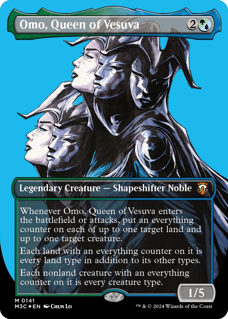 Omo, Queen of Vesuva (Borderless) (Ripple Foil) [Modern Horizons 3 Commander] | L.A. Mood Comics and Games