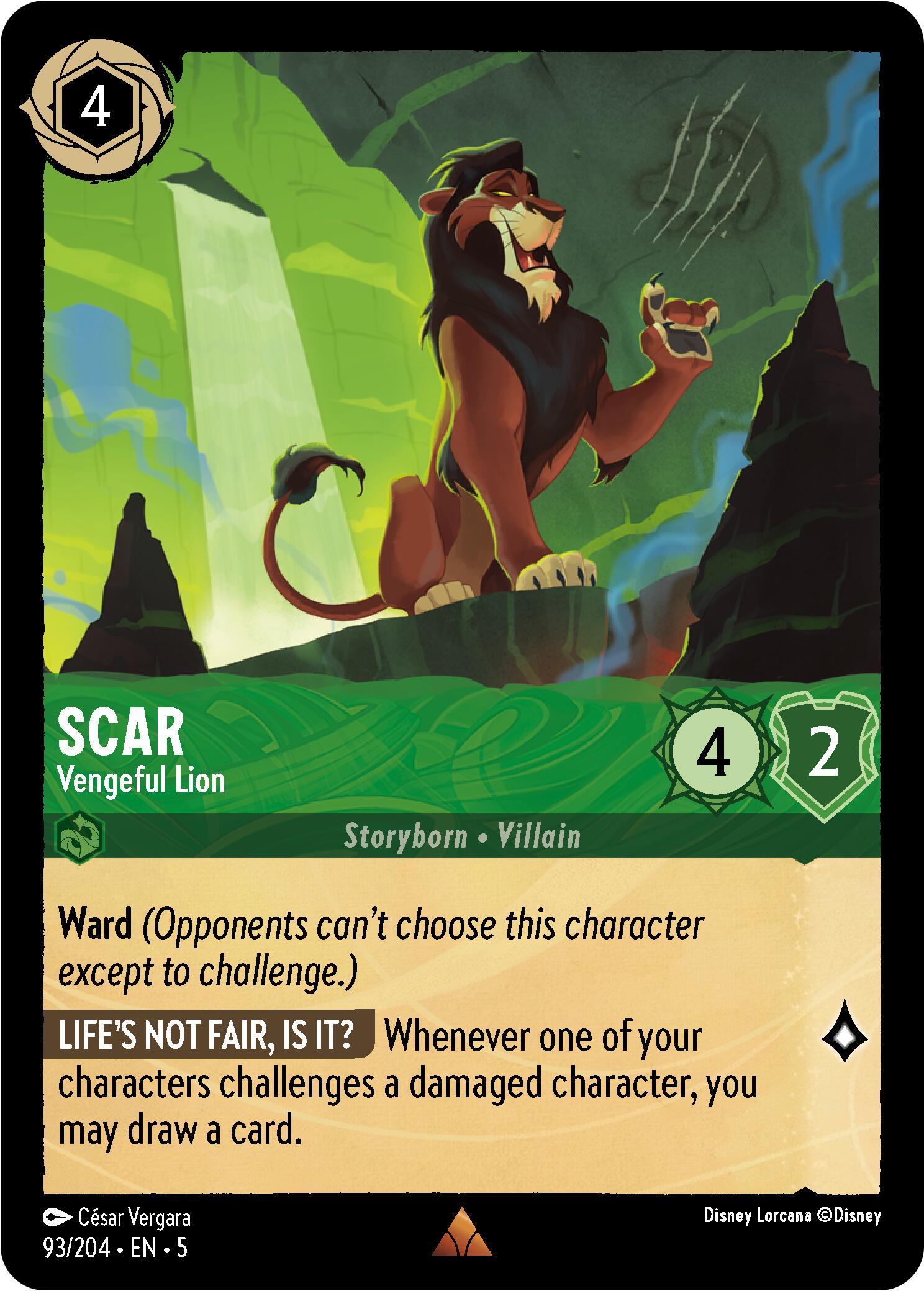 Scar - Vengeful Lion (93/204) [Shimmering Skies] | L.A. Mood Comics and Games