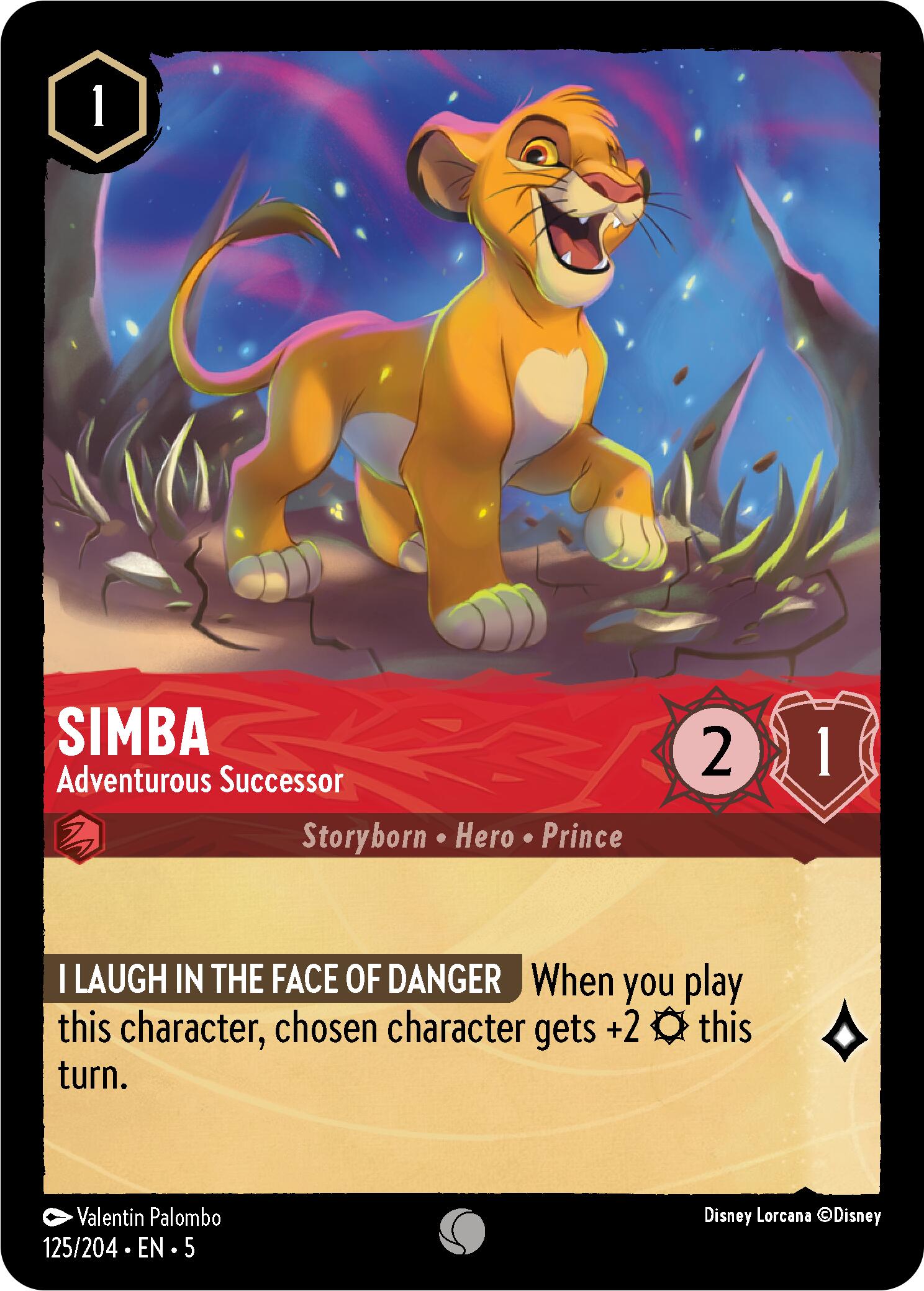 Simba - Adventurous Successor (125/204) [Shimmering Skies] | L.A. Mood Comics and Games
