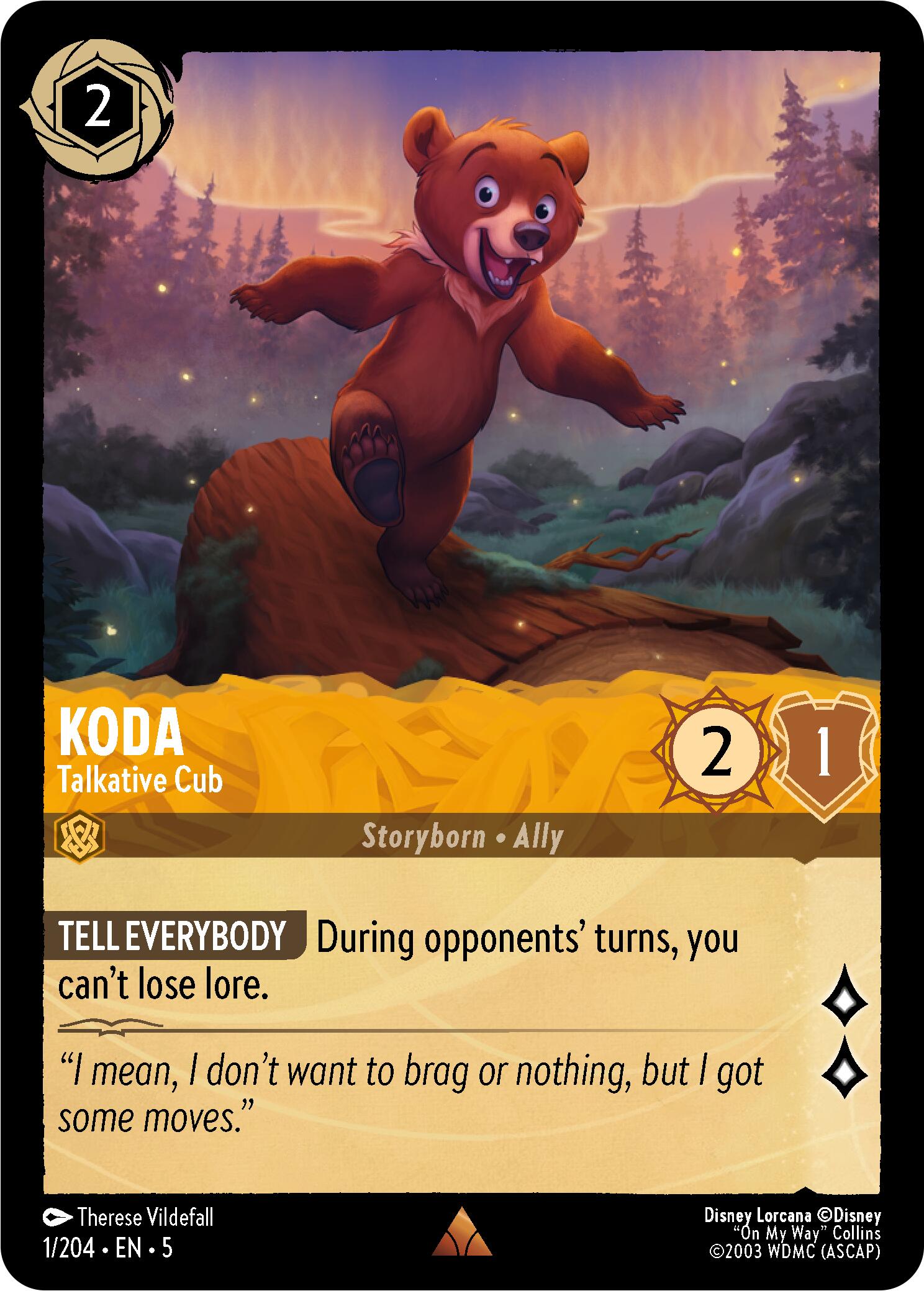 Koda - Talkative Cub (1/204) [Shimmering Skies] | L.A. Mood Comics and Games