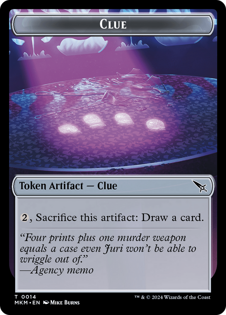 Clue (0014) // A 0041 Double-Sided Token [Murders at Karlov Manor Tokens] | L.A. Mood Comics and Games