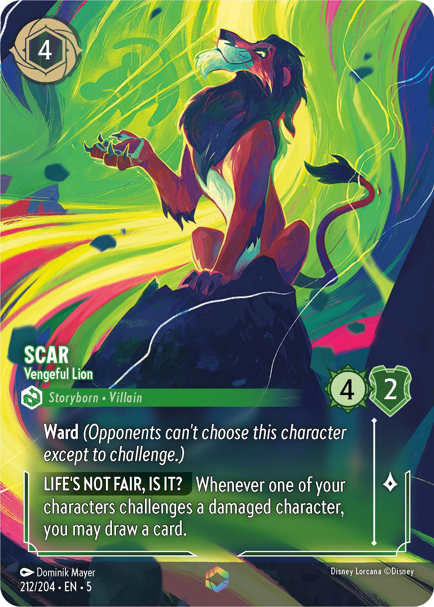 Scar - Vengeful Lion (Enchanted) (212/204) [Shimmering Skies] | L.A. Mood Comics and Games