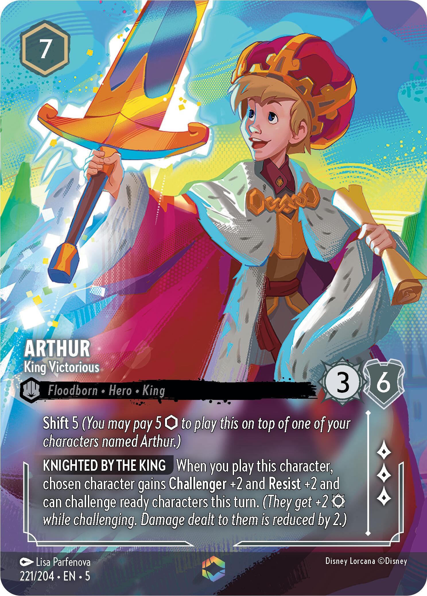 Arthur - King Victorious (Enchanted) (221/204) [Shimmering Skies] | L.A. Mood Comics and Games