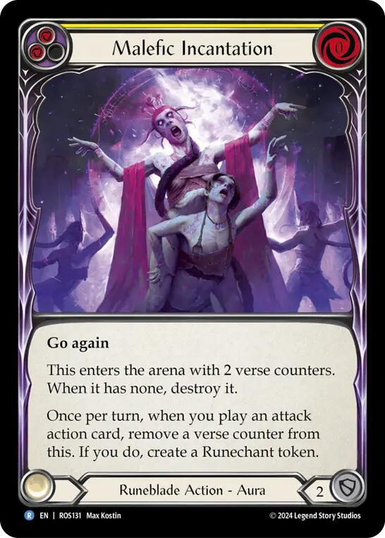 Malefic Incantation (Yellow) [ROS131] (Rosetta)  Rainbow Foil | L.A. Mood Comics and Games