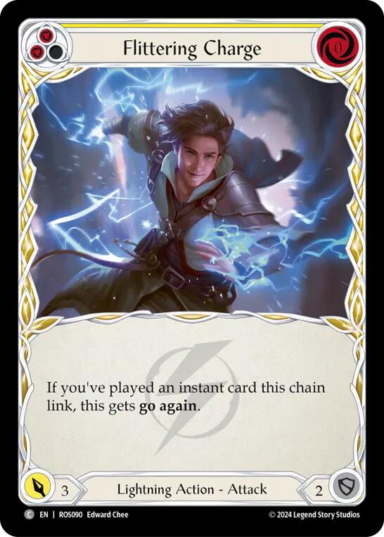 Flittering Charge (Yellow) [ROS090] (Rosetta)  Rainbow Foil | L.A. Mood Comics and Games