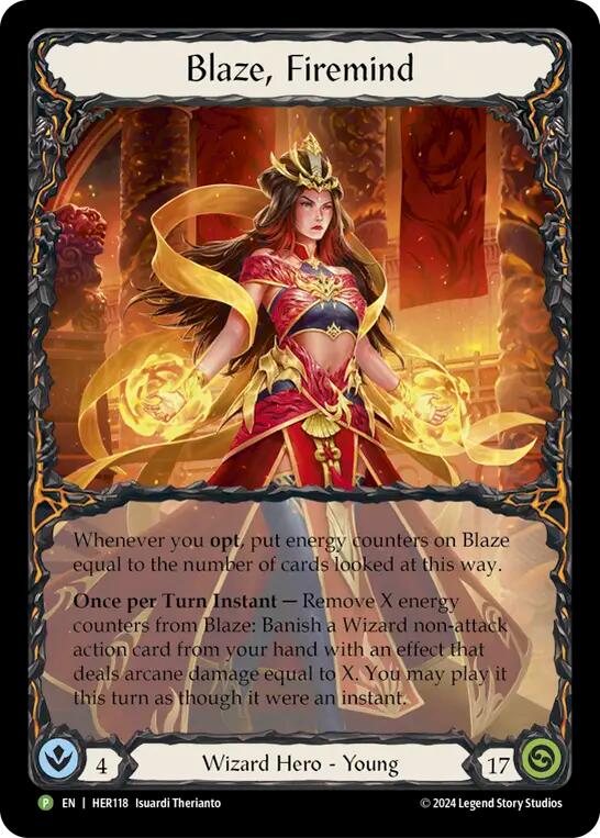 Blaze, Firemind [HER118] (Promo)  Cold Foil | L.A. Mood Comics and Games