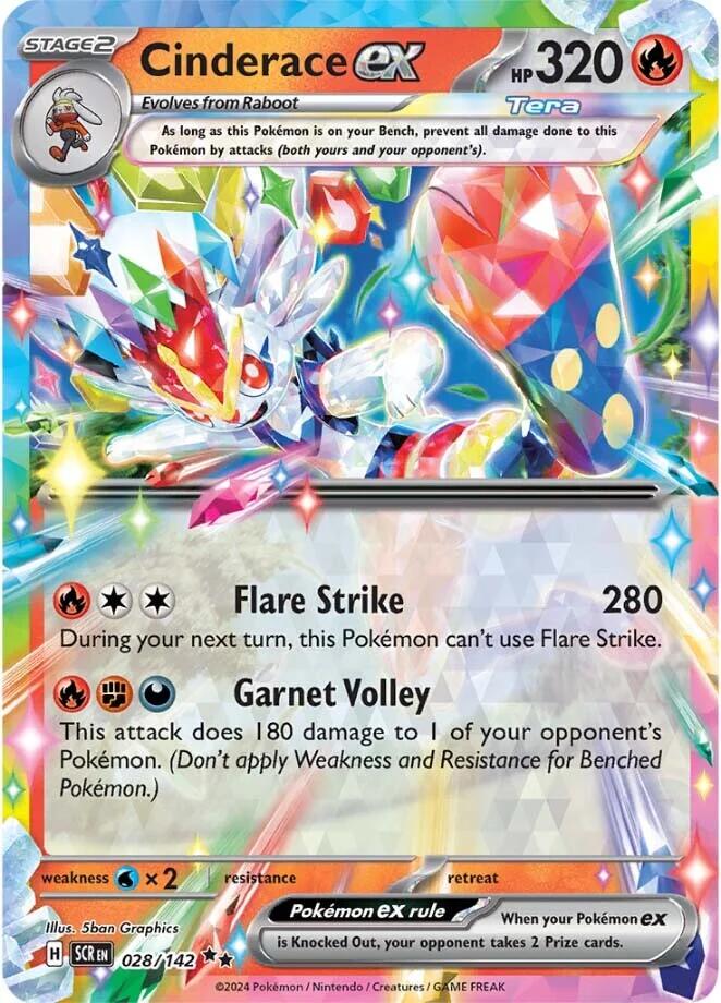 Cinderace ex (028/142) [Scarlet & Violet: Stellar Crown] | L.A. Mood Comics and Games
