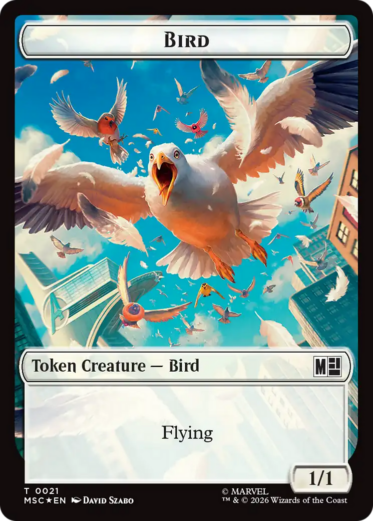 Treasure (027) // Bird (021) Double-Sided Token (Surge Foil) [Marvel Super Heroes Commander Tokens] | L.A. Mood Comics and Games