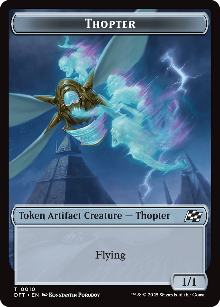 Golem (0014) // Thopter (0010) Double-Sided Token [Aetherdrift Tokens] | L.A. Mood Comics and Games