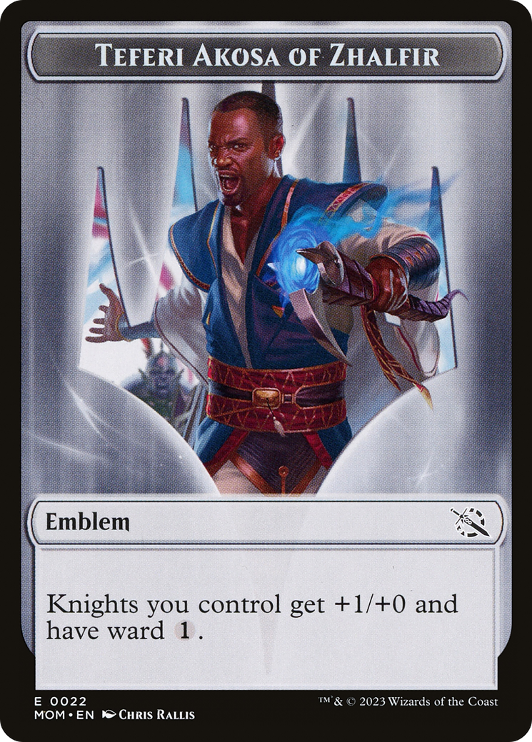 Treasure (21) // Teferi Akosa of Zhalfir Emblem Double-Sided Token [March of the Machine Tokens] | L.A. Mood Comics and Games